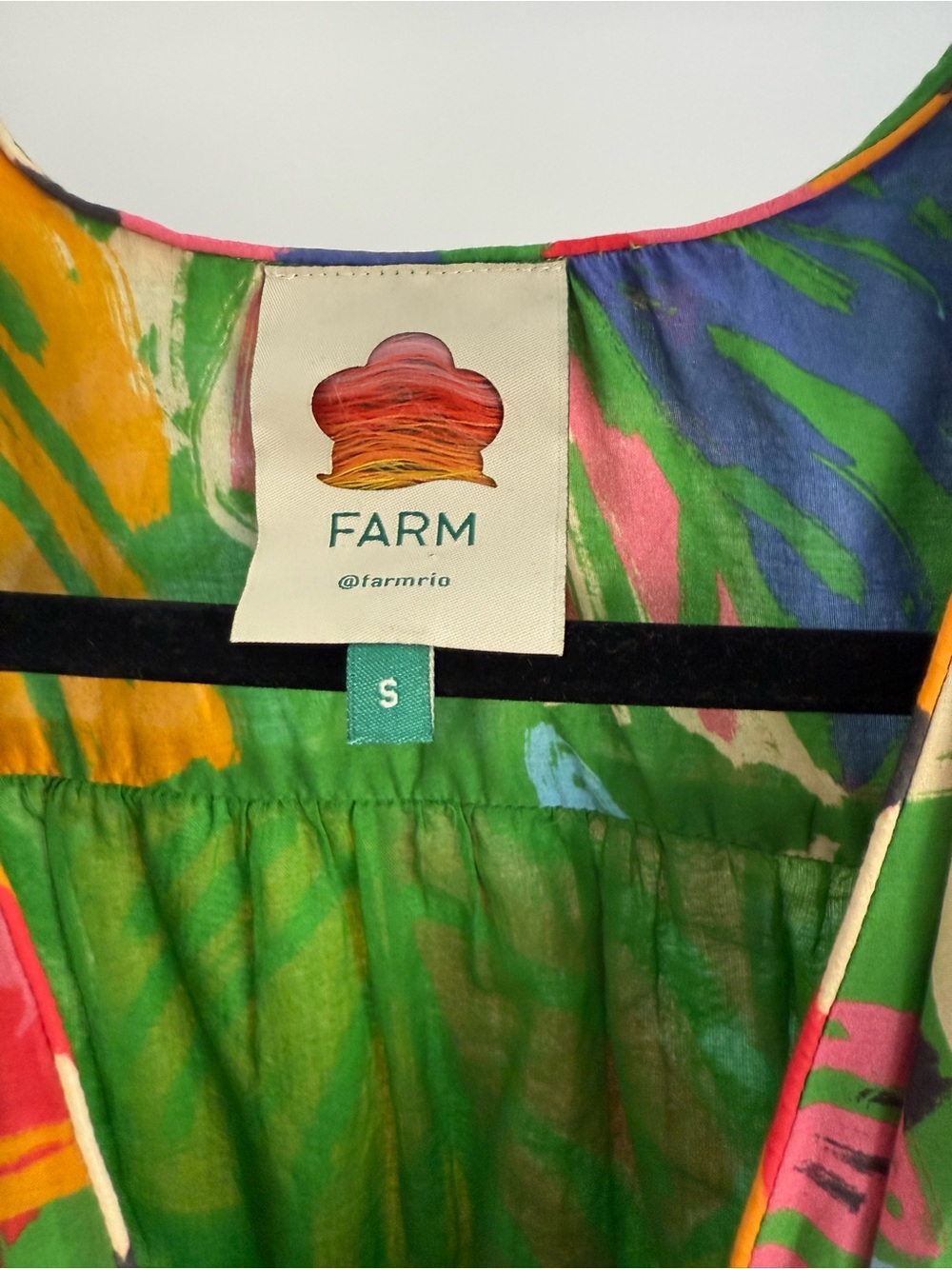 Farm Rio Forest Birds Green Tropical Midi Dress / gently used - Picture 2 of 3